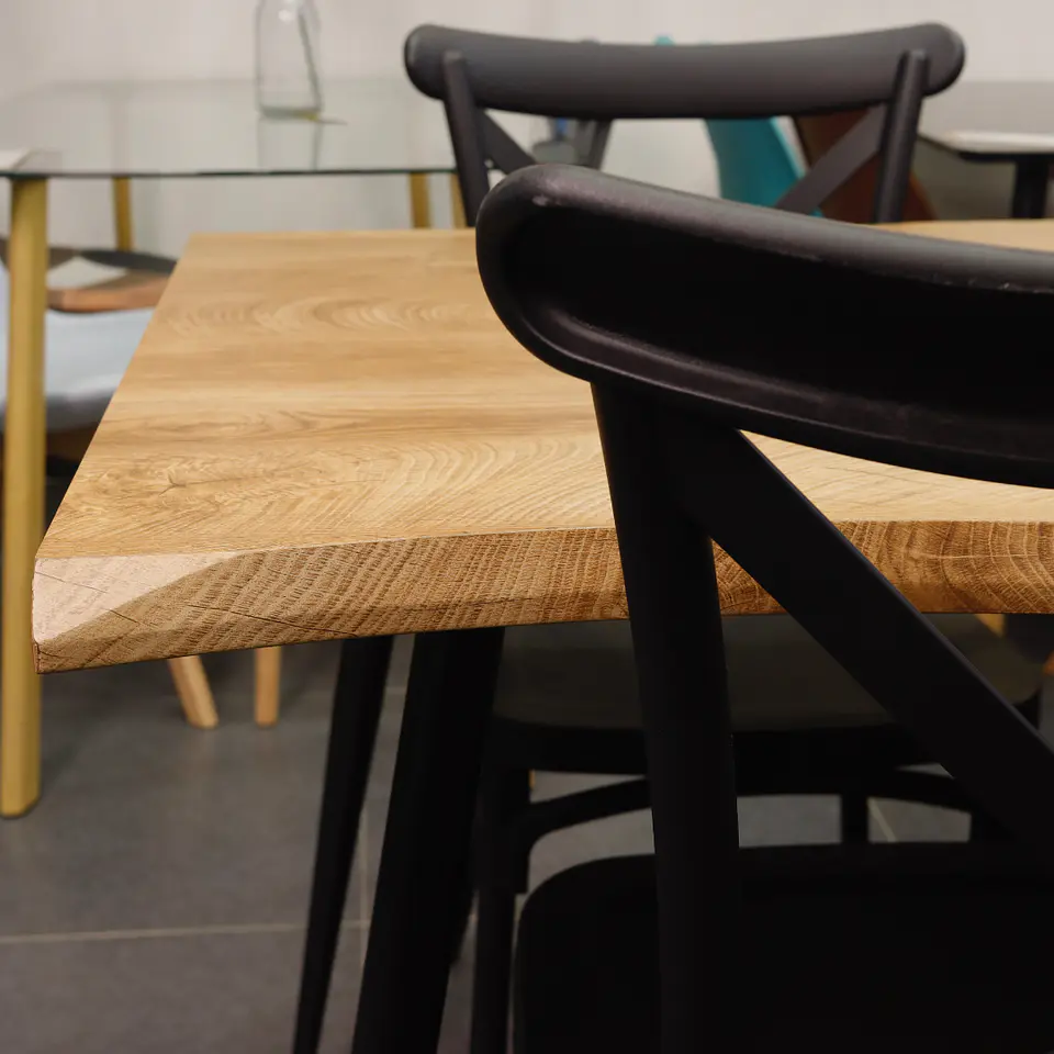 Comedor Rectangular Rusti + Sillas Crossback Basic Negro  7