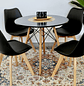 Comedor Redondo Eames 80cm + 4 Sillas Eames Acolchadas  - Miniatura 2