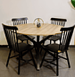Set Comedor Mesa Ohmioh Redonda + 4 Sillas Windsor Madera - Miniatura 4