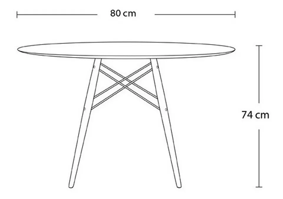 Comedor Redondo Eames de 80cm + 4 Sillas Windsor  5