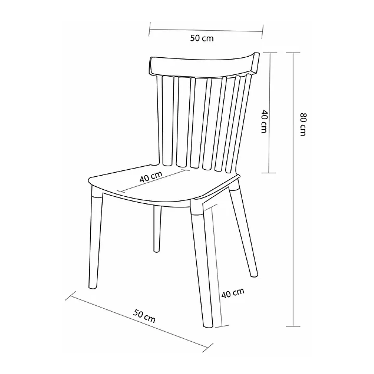 Comedor Redondo Eames de 80cm + 4 Sillas Windsor  6