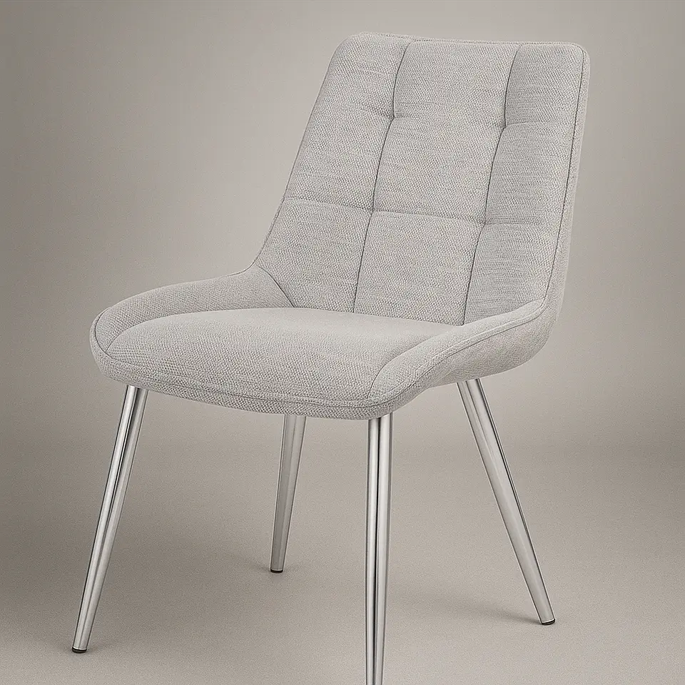 Silla Milano Lino Base Plata 1