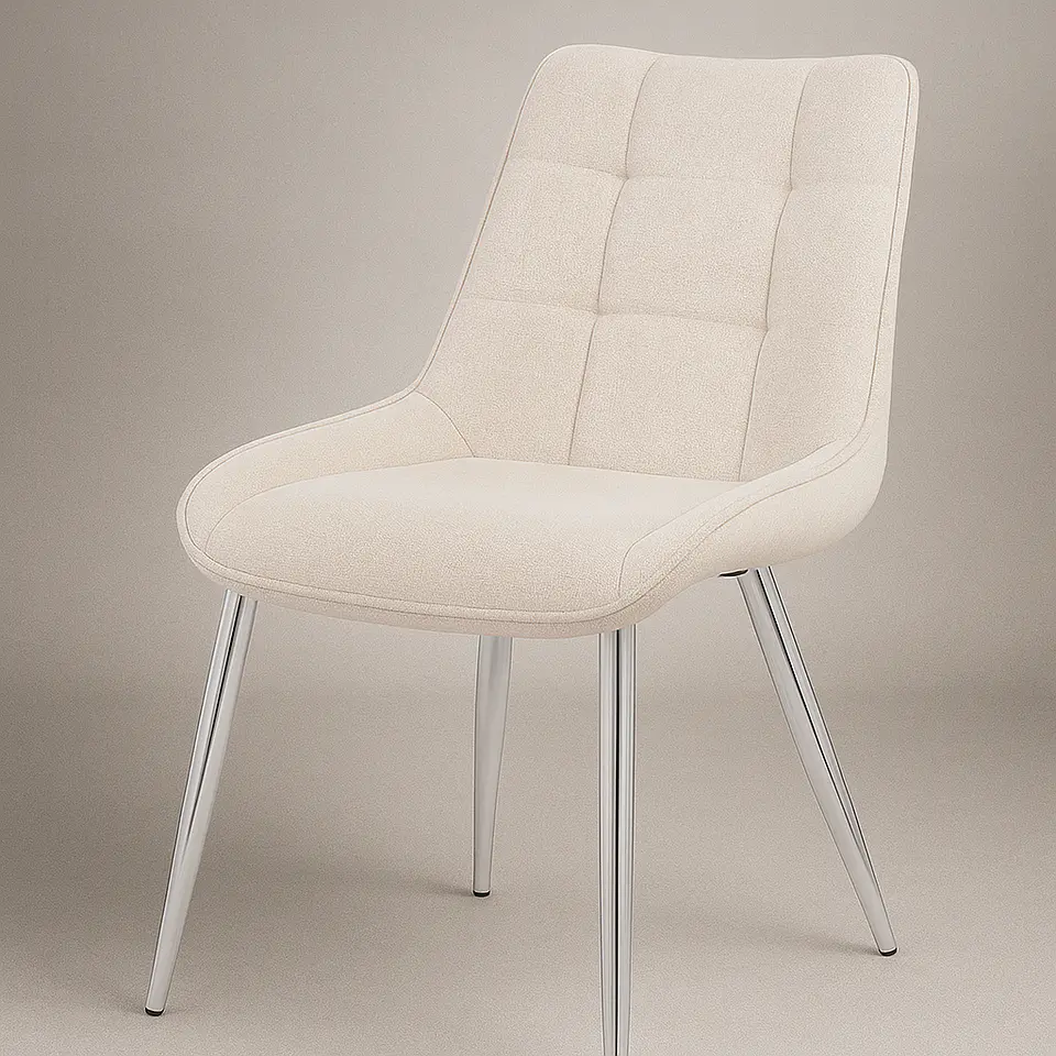 Silla Milano Lino Base Plata 2