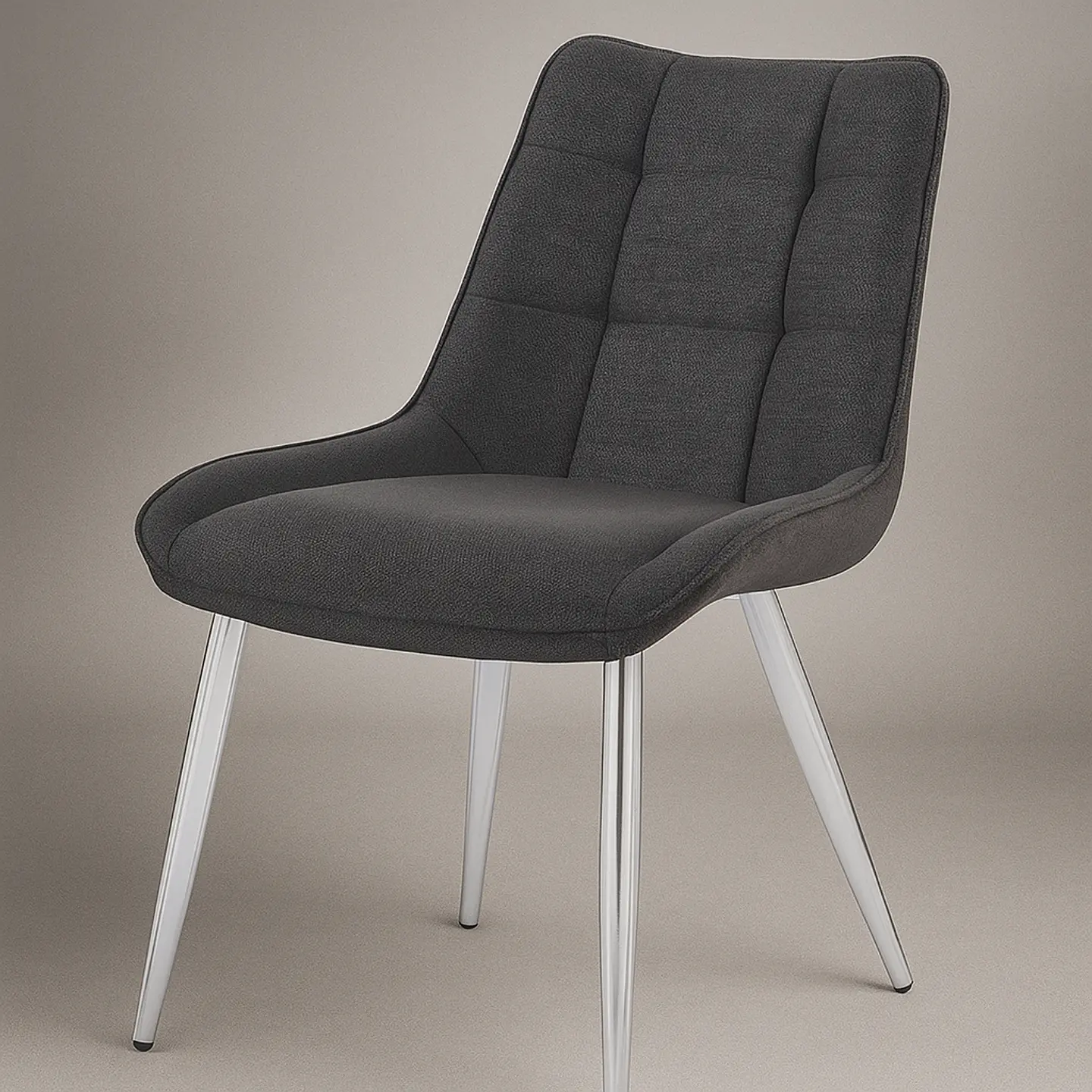 Silla Milano Lino Base Plata 3