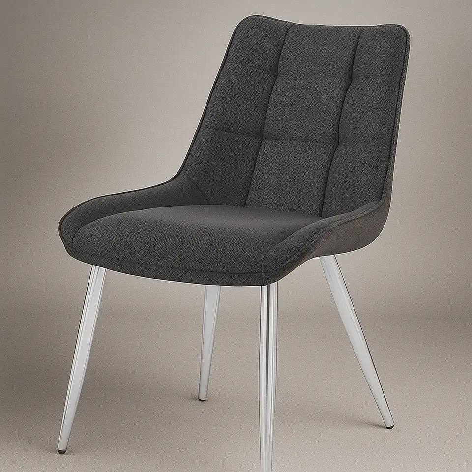 Silla Milano Lino Base Plata 3