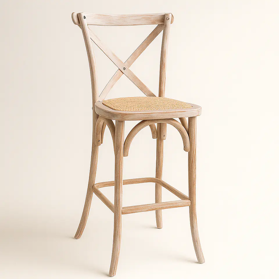Taburete Crossback de Madera 66cm 5