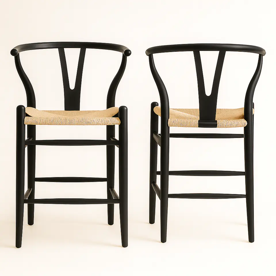 Pack de 2 Taburetes Wishbone de Madera 66cm 2