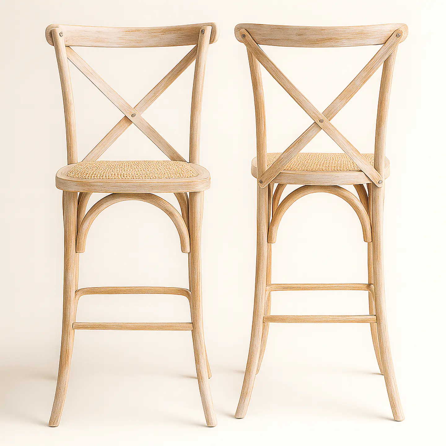 Pack de 2 Taburetes Crossback de Madera 66cm 5