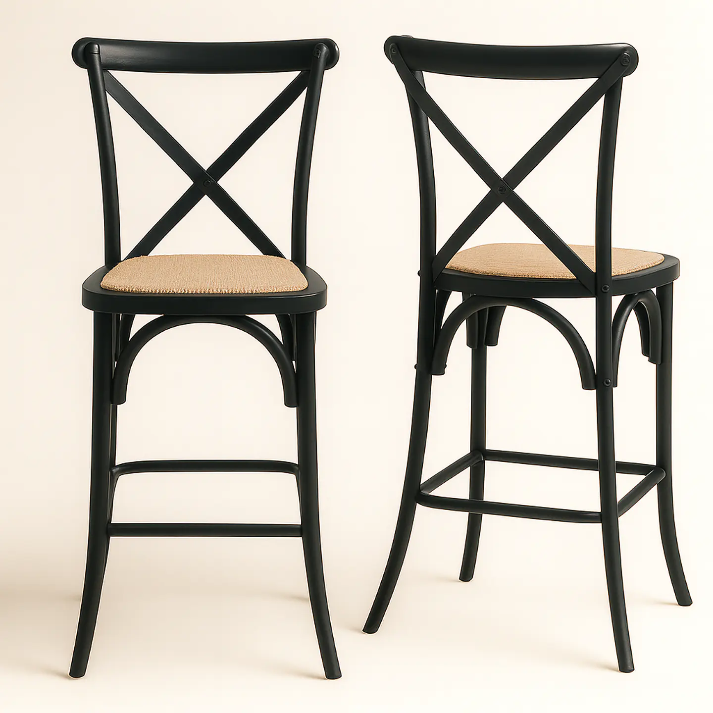 Pack de 2 Taburetes Crossback de Madera 66cm 2