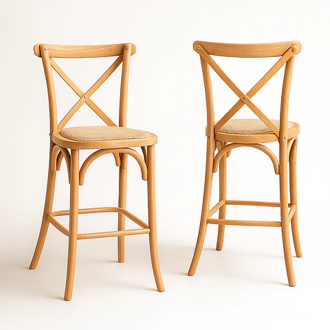 Pack de 2 Taburetes Crossback de Madera 66cm