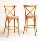 Pack de 2 Taburetes Crossback de Madera 66cm - Miniatura 1