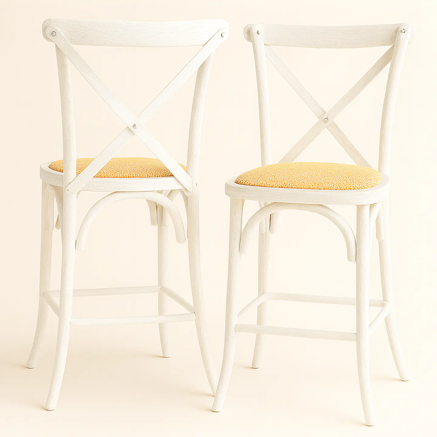 Pack de 2 Taburetes Crossback de Madera 66cm 3