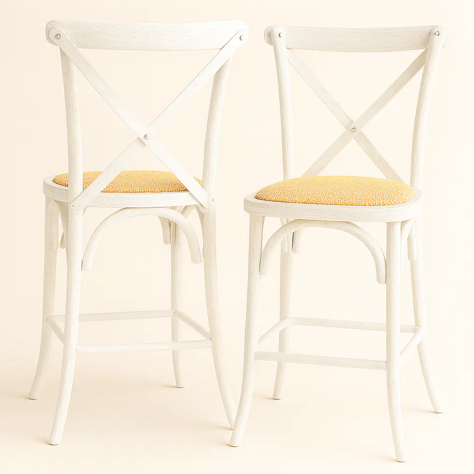 Pack de 2 Taburetes Crossback de Madera 66cm 3