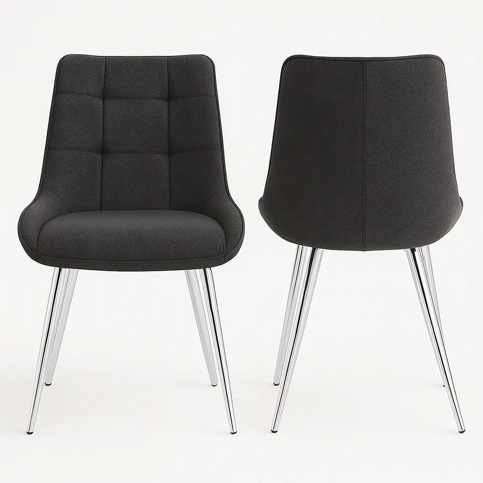 Pack de 2 Sillas Milano Lino Base Plata 2