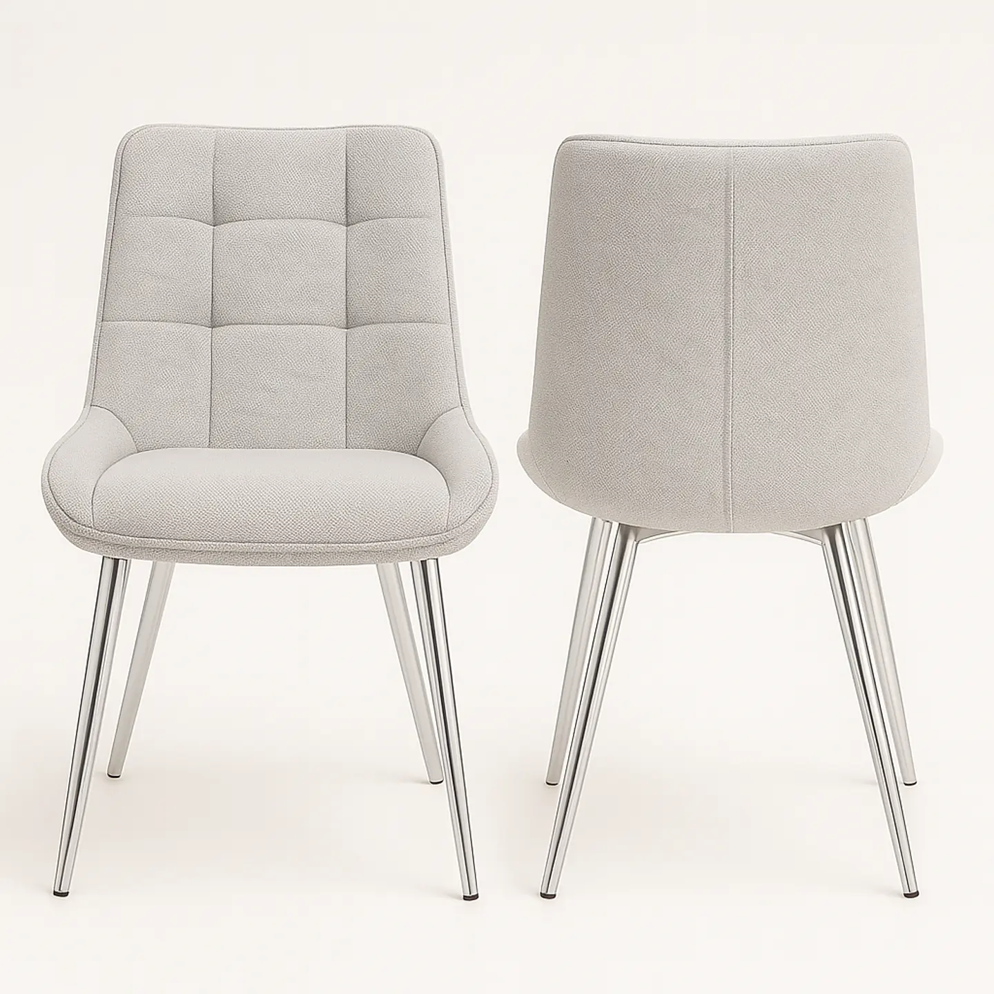 Pack de 2 Sillas Milano Lino Base Plata 3