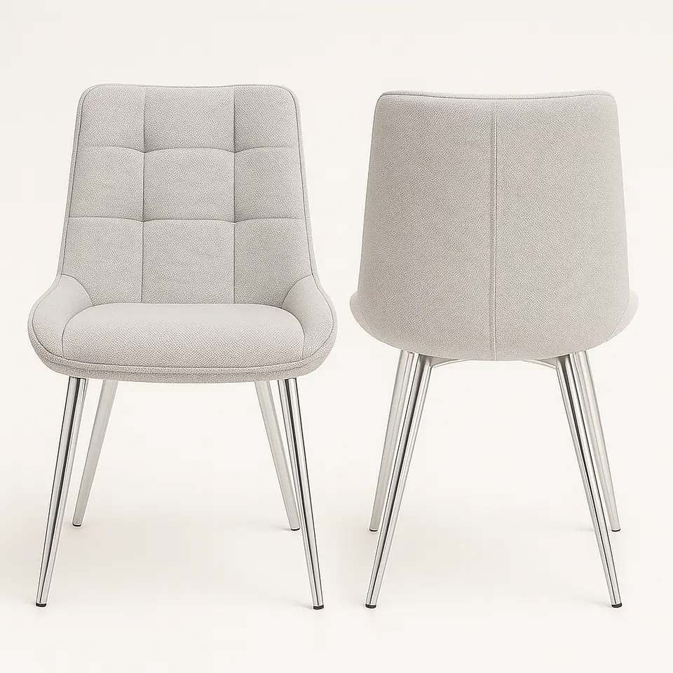 Pack de 2 Sillas Milano Lino Base Plata 3