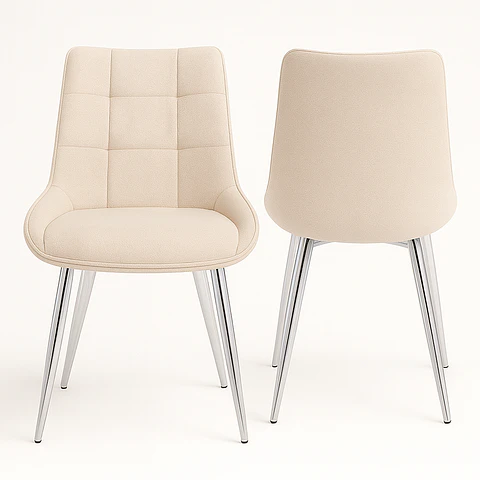 Pack de 2 Sillas Milano Lino Base Plata