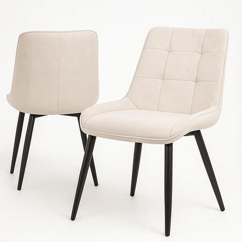 Pack de 2 Sillas Milano Lino Base Negro