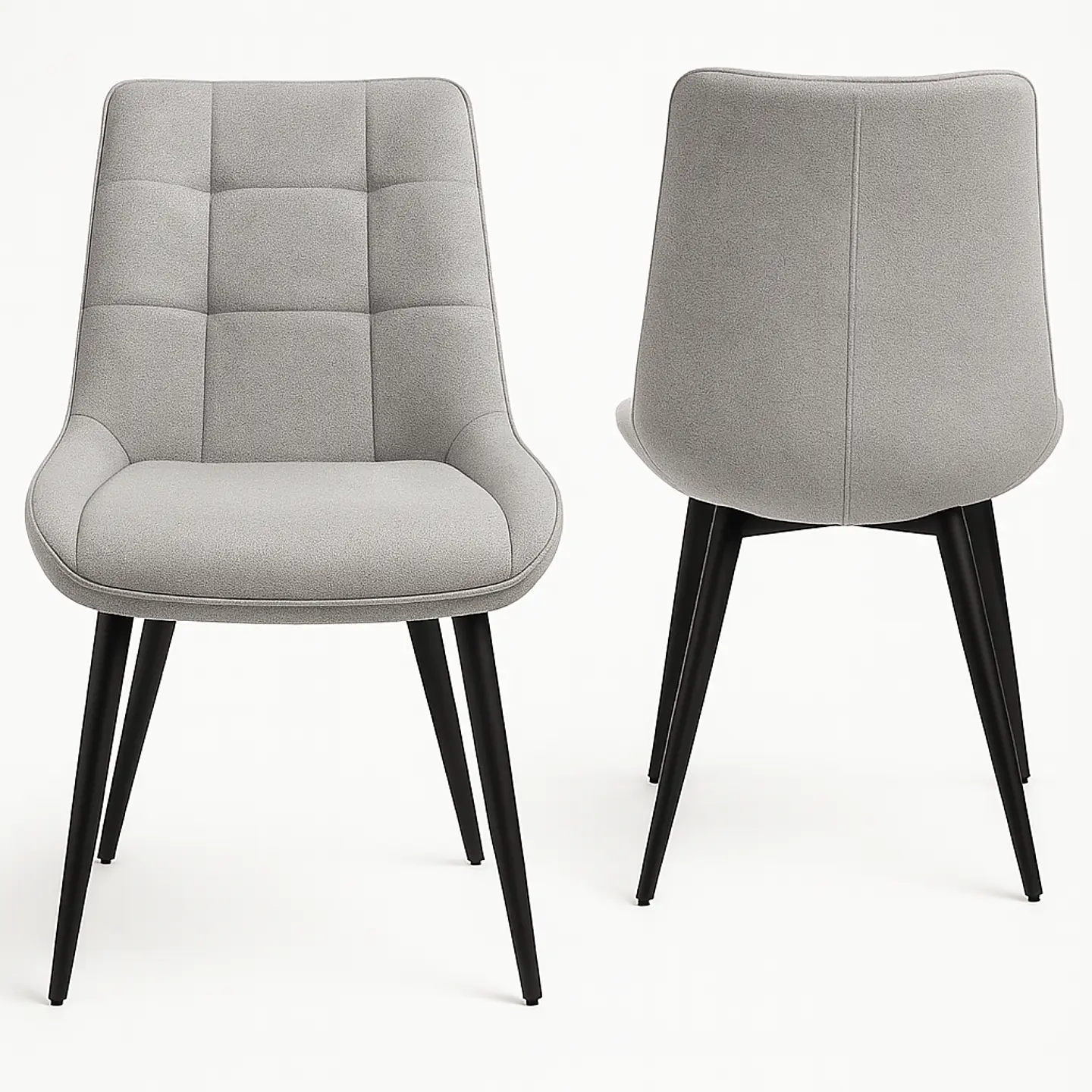 Pack de 2 Sillas Milano Lino Base Negro 3