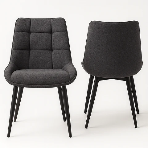 Pack de 2 Sillas Milano Lino Base Negro