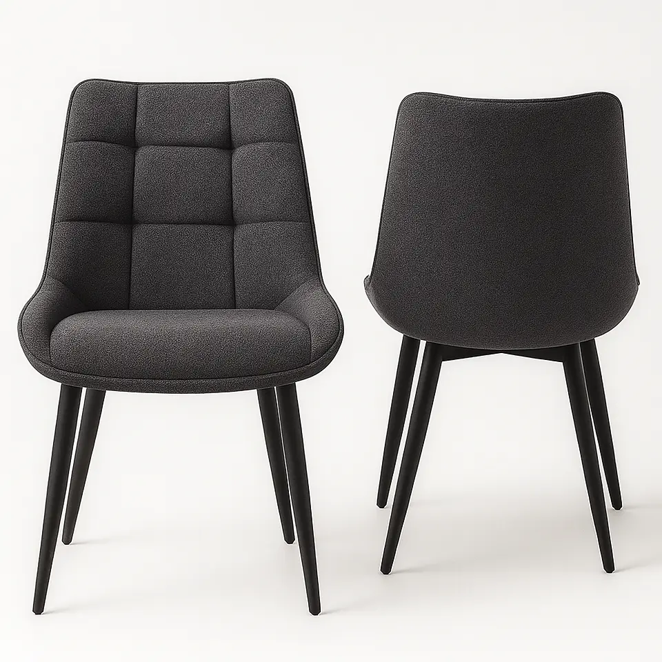 Pack de 2 Sillas Milano Lino Base Negro 2