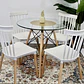 Comedor Redondo de Vidrio de 80cm + 4 Sillas Windsor  - Miniatura 1