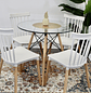 Comedor Redondo de Vidrio de 80cm + 4 Sillas Windsor  - Miniatura 1