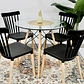 Comedor Redondo de Vidrio de 80cm + 4 Sillas Windsor  - Miniatura 2
