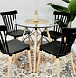 Comedor Redondo de Vidrio de 80cm + 4 Sillas Windsor  - Miniatura 2