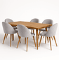 Set Comedor Mesa Rusti Rectangular + Sillas Berna Oak Velvet - Miniatura 1