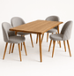 Set Comedor Mesa Rusti Rectangular + Sillas Berna Oak Velvet - Miniatura 2