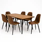 Set Comedor Mesa Rusti Rectangular + Sillas Eames Ecocuero - Miniatura 1