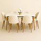 Set Comedor Mesa Rectangular de Cuarzo + Sillas Berna Velvet Oak - Miniatura 2