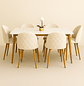 Set Comedor Mesa Rectangular de Cuarzo + Sillas Berna Velvet Oak - Miniatura 2