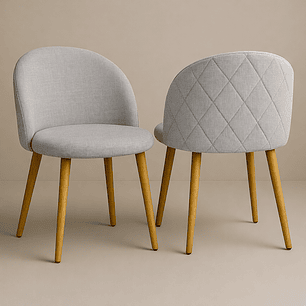 Pack de 2 Sillas Berna Lino Oak 