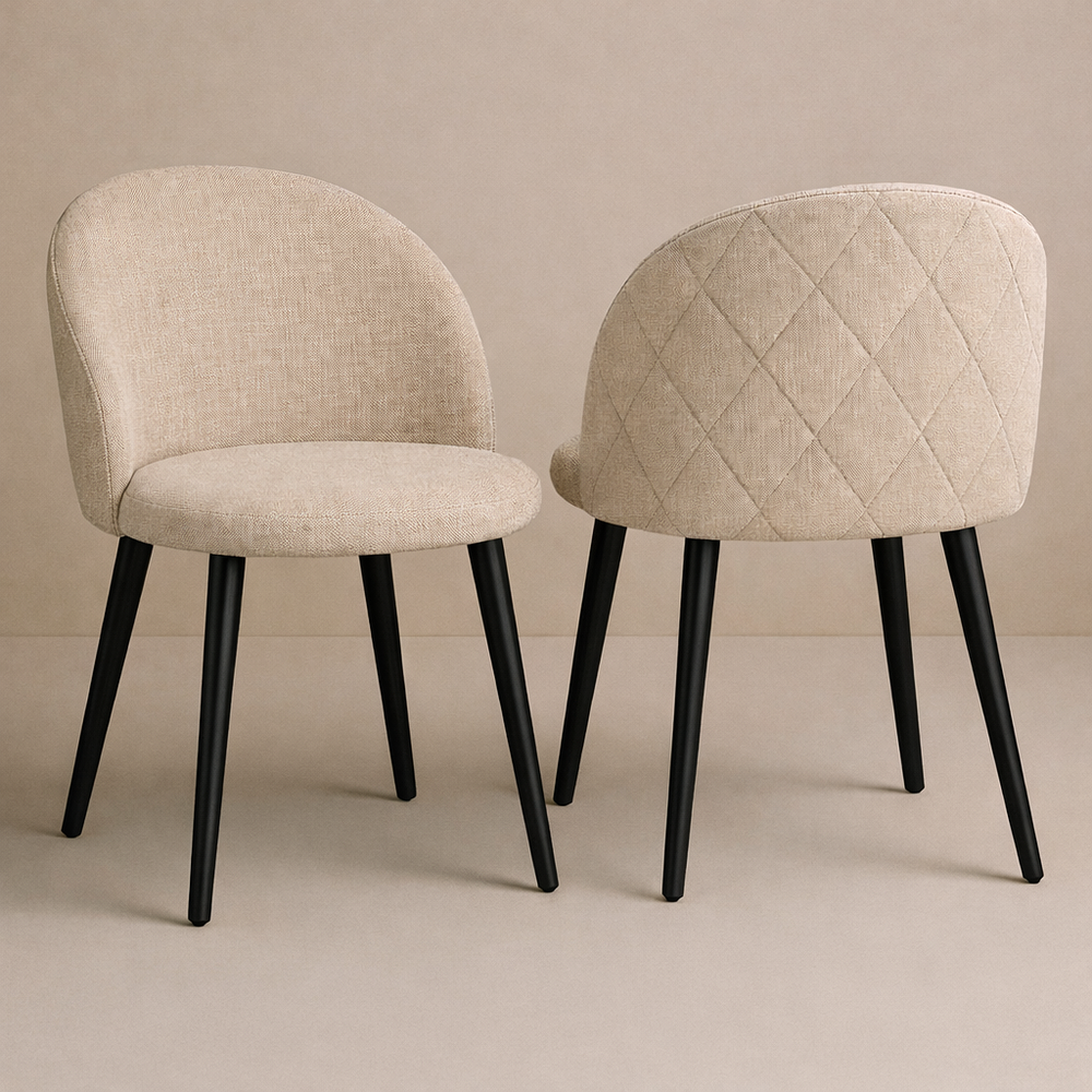 Pack de 2 Sillas Berna Lino Base Negro  1