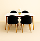 Set Comedor Mesa Rectangular de Cuarzo + Sillas Berna Velvet Oak - Miniatura 6