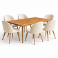 Set Comedor Mesa Rusti Rectangular PW + Sillas Berna Oak Velvet - Miniatura 2