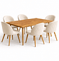 Set Comedor Mesa Rusti Rectangular PW + Sillas Berna Oak Velvet - Miniatura 2