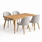 Set Comedor Mesa Rusti Rectangular PW + Sillas Berna Oak Velvet - Miniatura 6