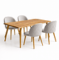 Set Comedor Mesa Rusti Rectangular PW + Sillas Berna Oak Velvet - Miniatura 6
