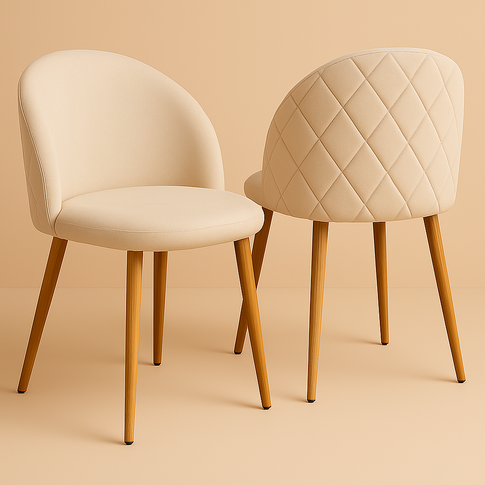 Set Comedor Mesa Rusti Rectangular PW + Sillas Berna Oak Velvet 11