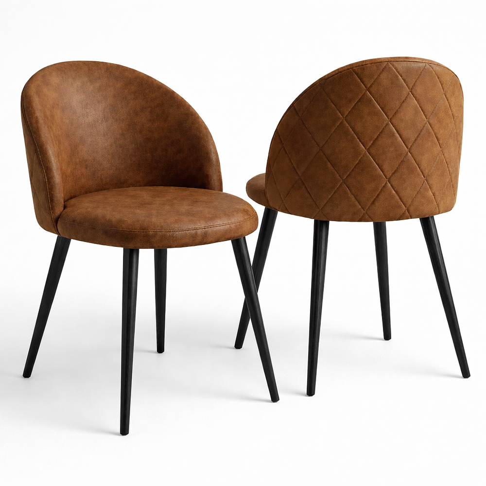 Pack de 2 Sillas Berna Ecocuero Café PN 1