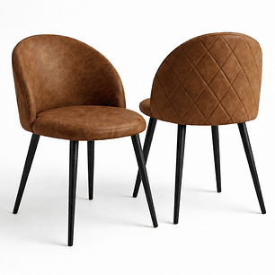 Pack de 2 Sillas Berna Ecocuero Café PN