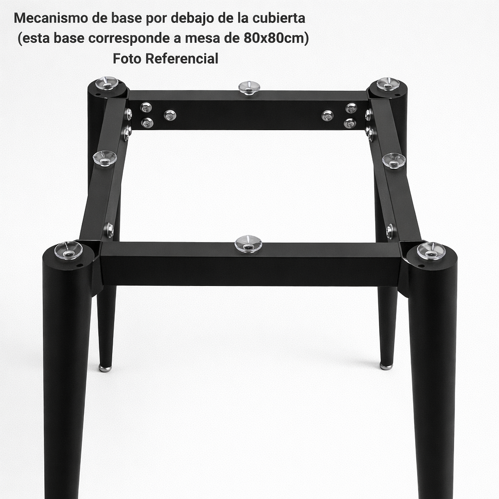 Mesa de Cuarzo Redonda Calacatta Soft Base Negro (100cm, 120cm) 3