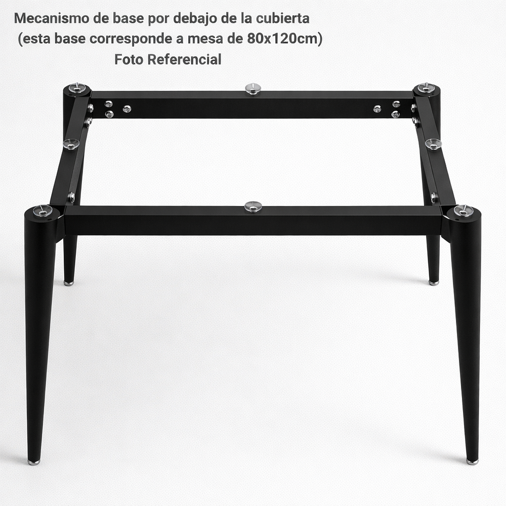 Mesa de Cuarzo Rectangular Calacatta Soft Base Negro (140x80cm, 160x90cm, 180x100cm) 3