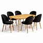 Mesa Extensible + Sillas Berna Velvet Oak - Miniatura 5