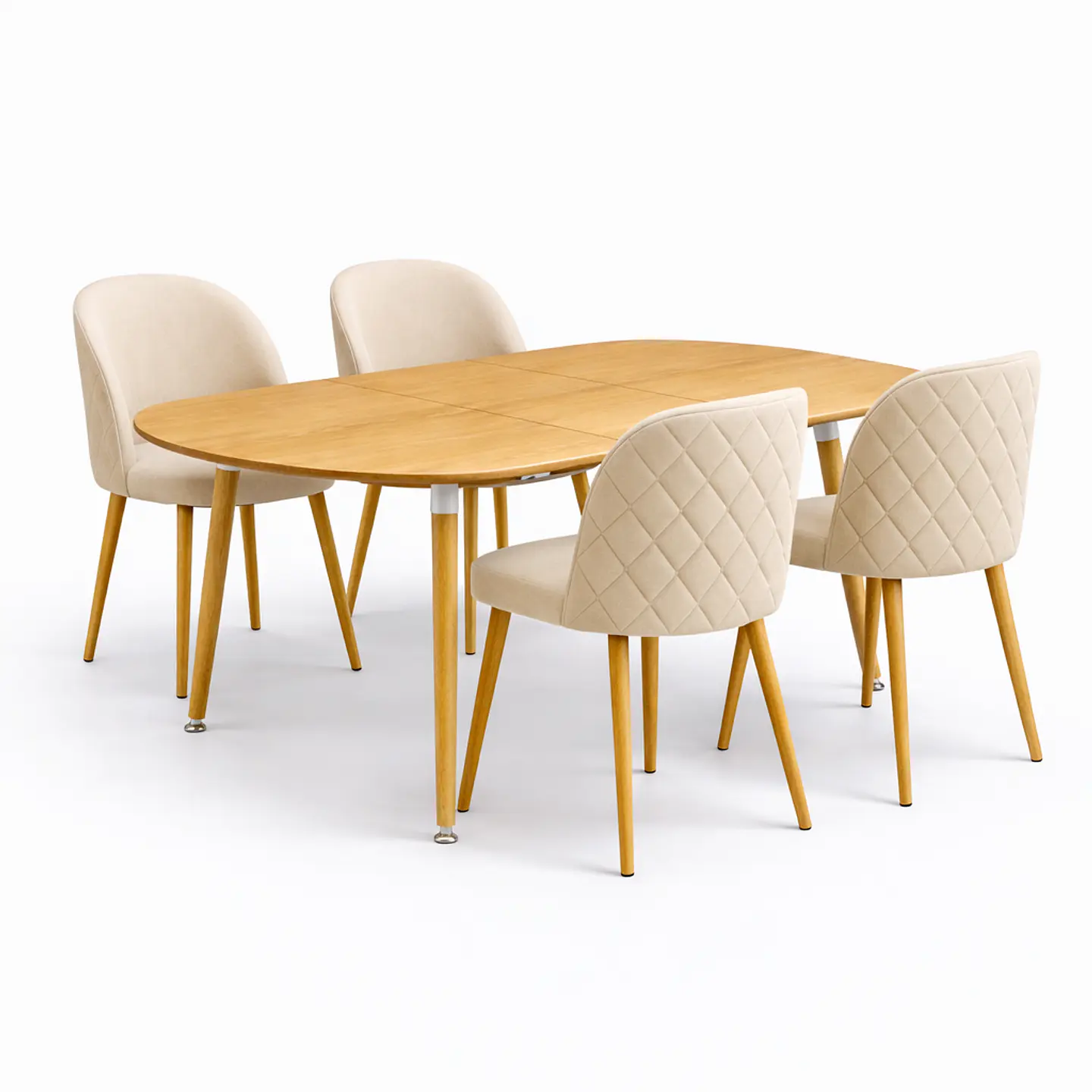Mesa Extensible + Sillas Berna Velvet Oak 3