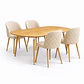 Mesa Extensible + Sillas Berna Velvet Oak - Miniatura 3