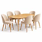 Mesa Extensible + Sillas Berna Velvet Oak - Miniatura 1